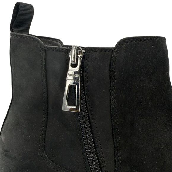 Blondo Men\'s Grant Waterproof Chelsea Side Zip Nubuck Leather Suede Black 8.5